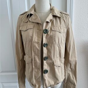 Y2K Style American Eagle Outfitters Khaki Button-Front Utility Jacket